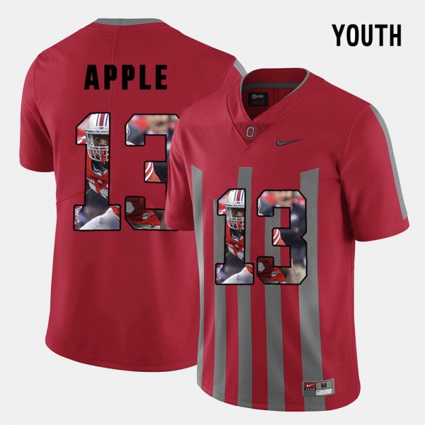 Ohio State Buckeyes Eli Apple Youth #13 Red Pictorial Fashion College Football Jersey 2404SKRE1